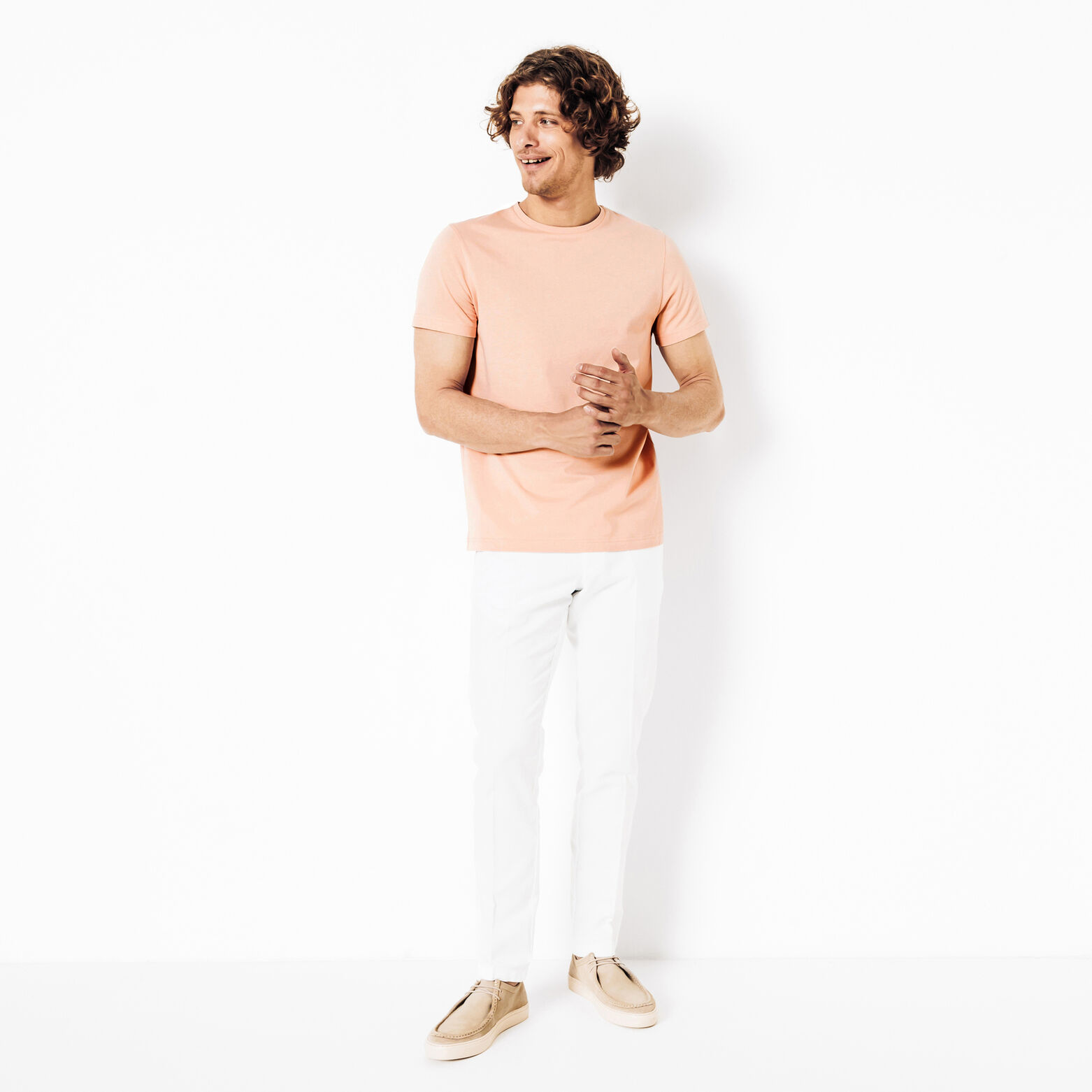 Tee shirt en coton col rond basique