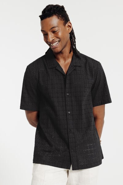 Chemisette regular en coton broderie anglaise