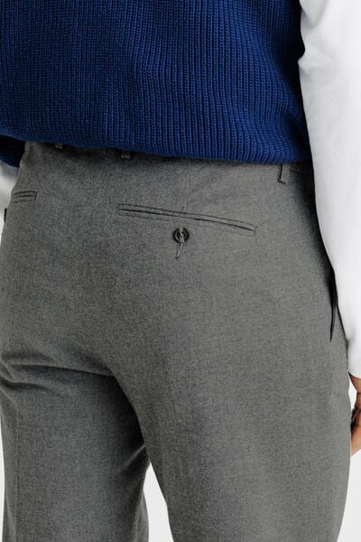 Pantalon chino straight effet flanelle