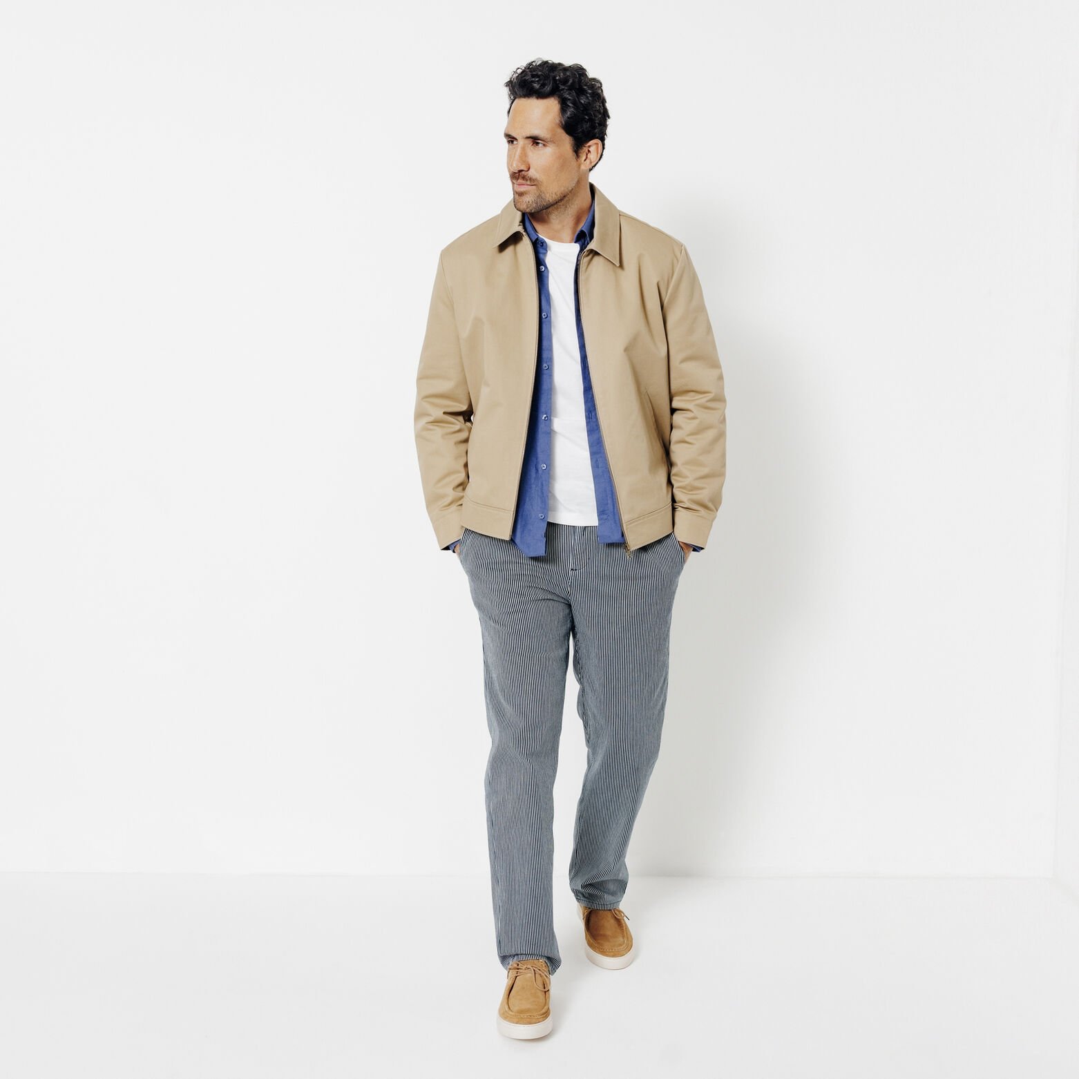 Loose jeans met plooien