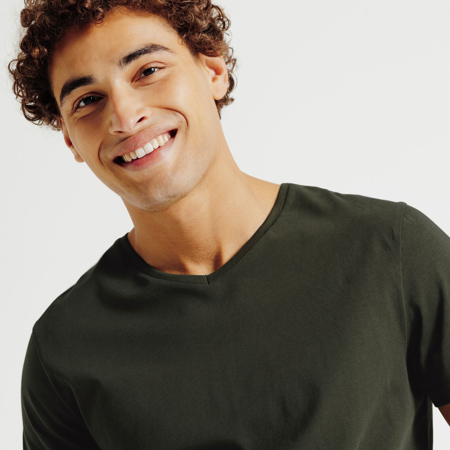 Tee shirt col V en coton