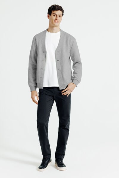 Sweat cardigan &agrave; boutons