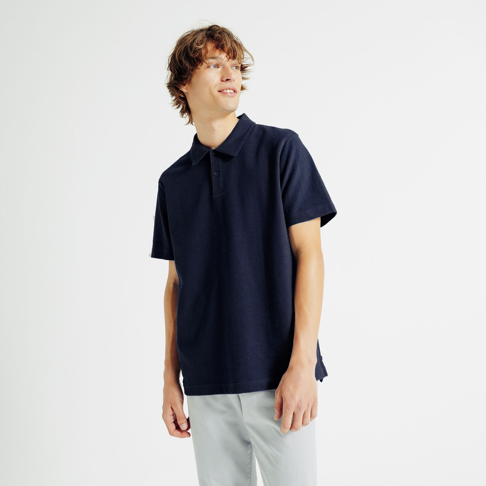 Polo manches courtes textur&eacute;