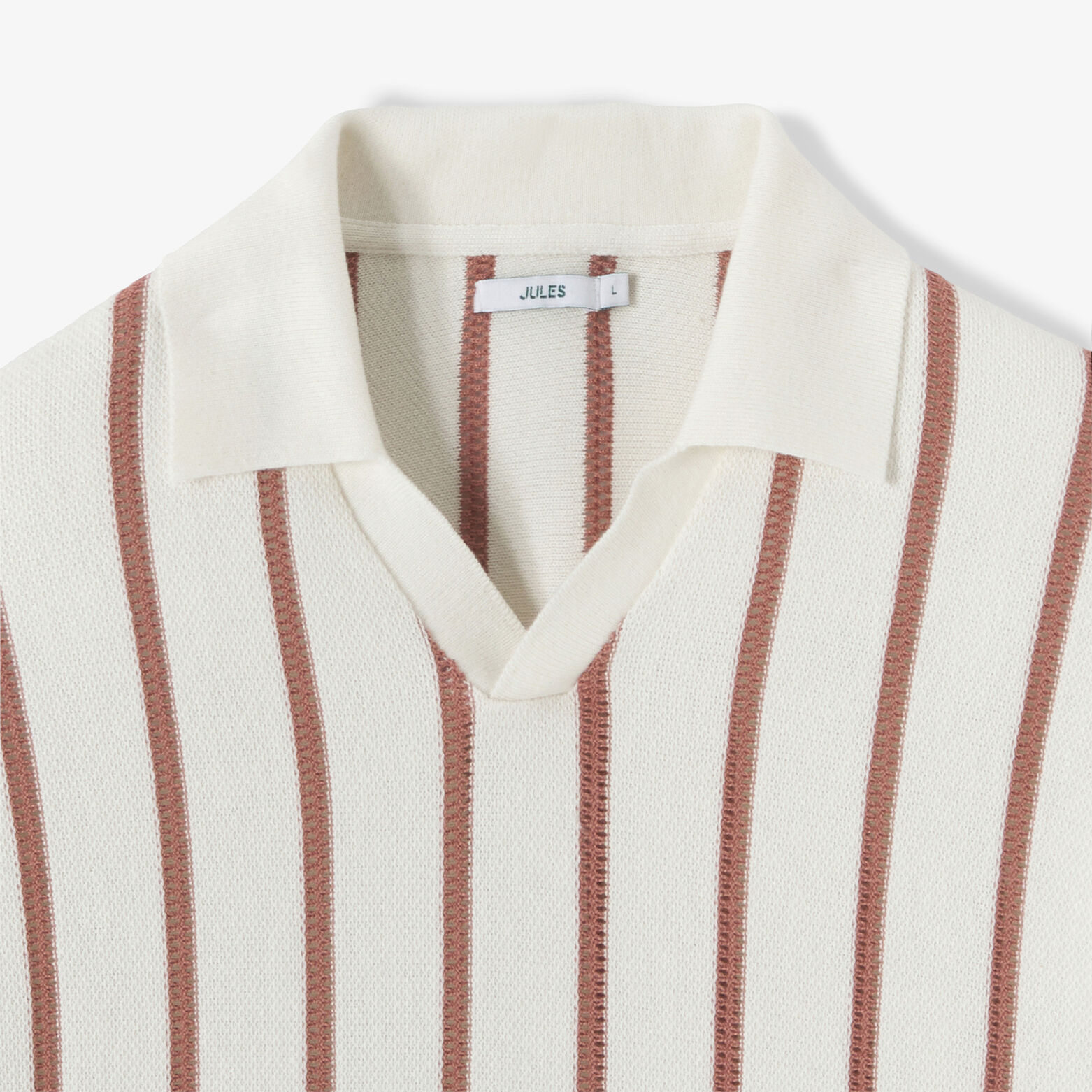 Polo en maille col resort jeux de points fantaisie