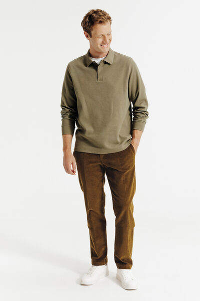 Pantalon chino straight velours