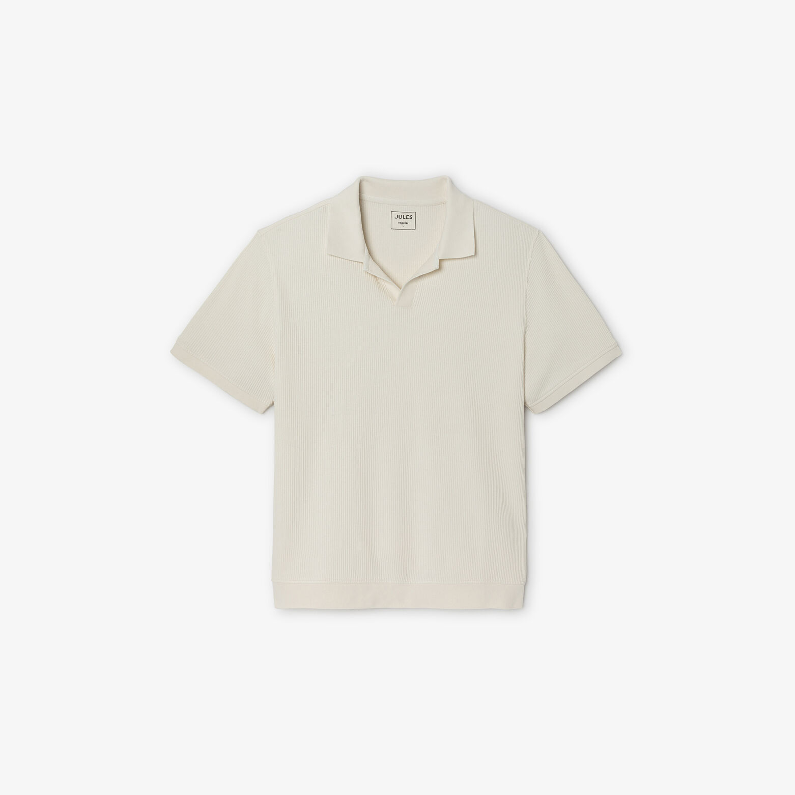 Polo in textuurstof met korte mouwen en resortkraa