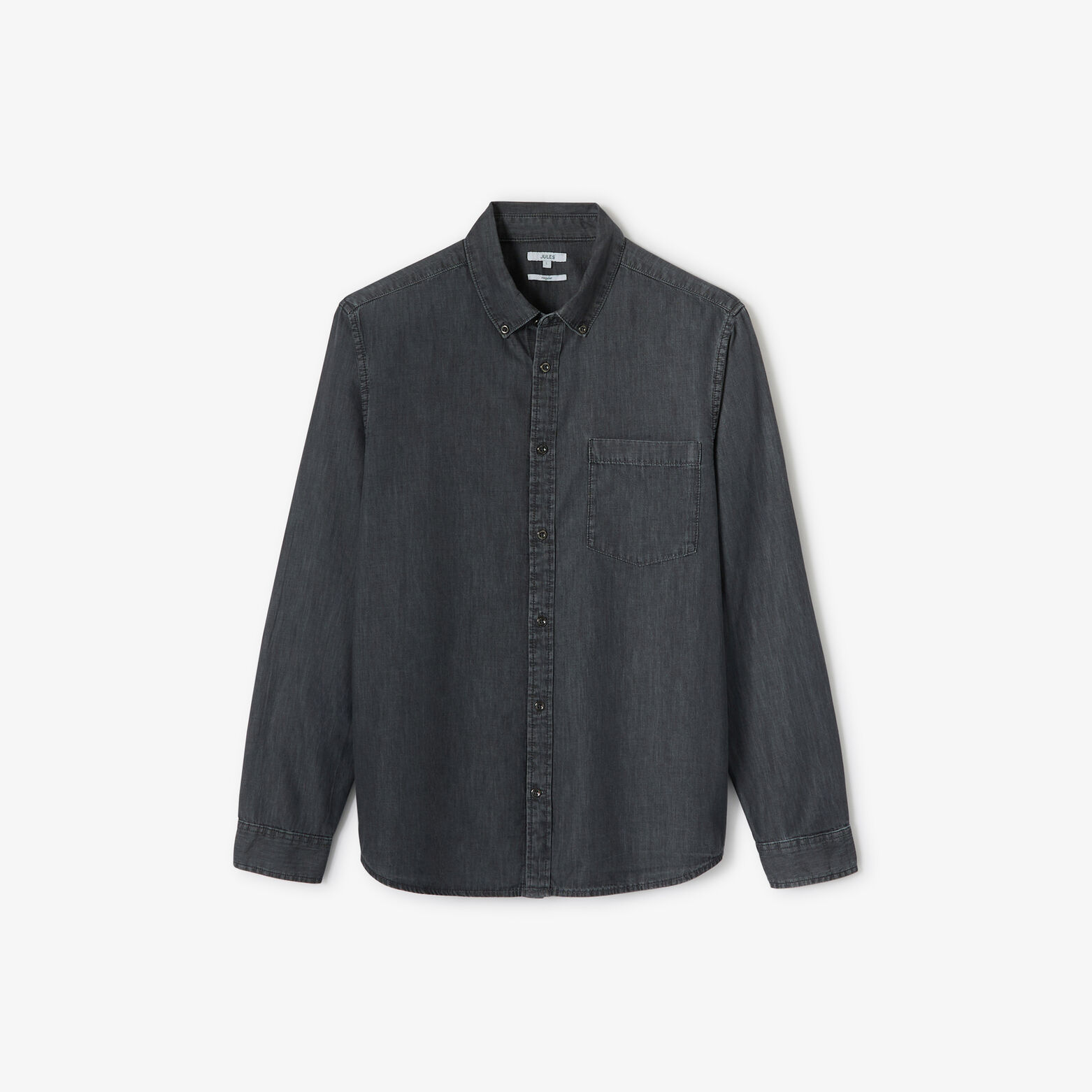 Regular fit hemd in denim katoen