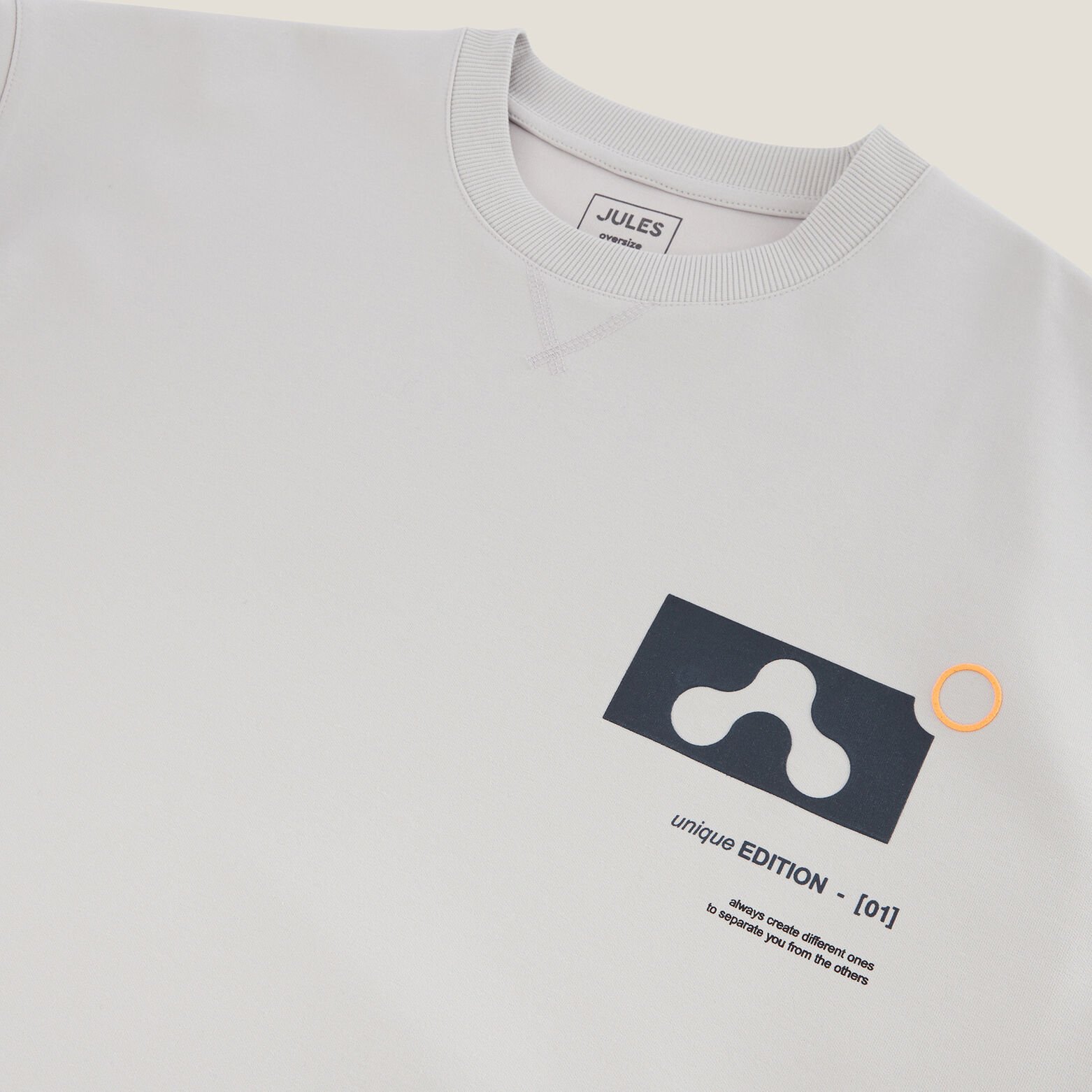 Tee shirt oversize col rond imprim&eacute;