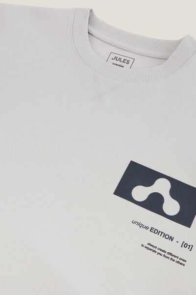 Tee shirt oversize col rond imprim&eacute;