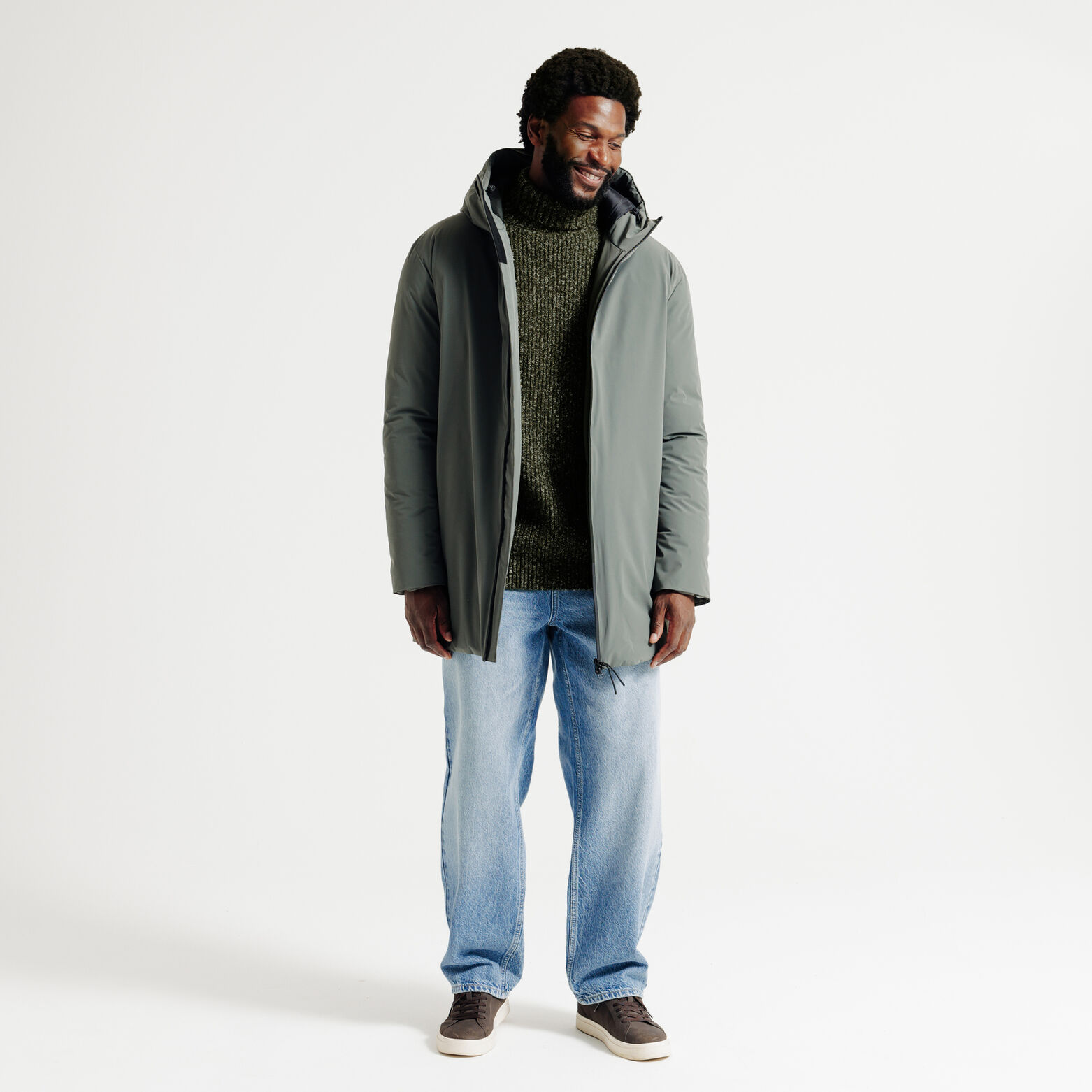 Trui rolkraag in tweed