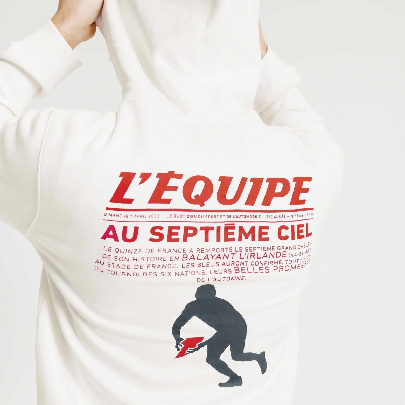 Sweat &agrave; capuche imprim&eacute; licence L'&Eacute;quipe