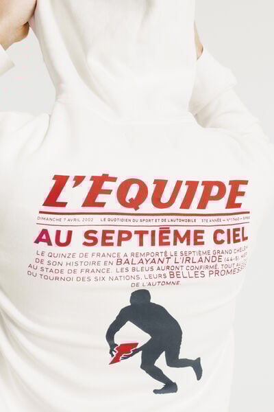 Sweat &agrave; capuche imprim&eacute; licence L'&Eacute;quipe