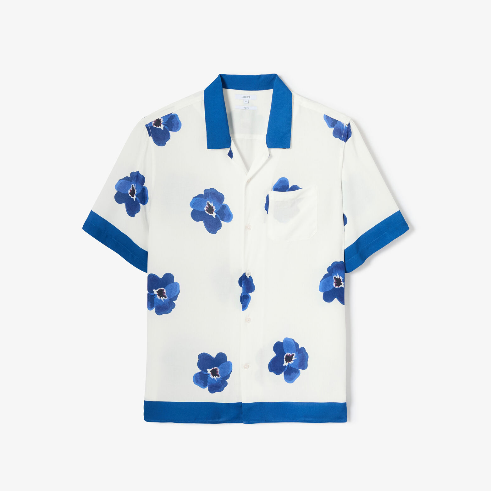 Chemisette en viscose col requin motif hawa&iuml;en