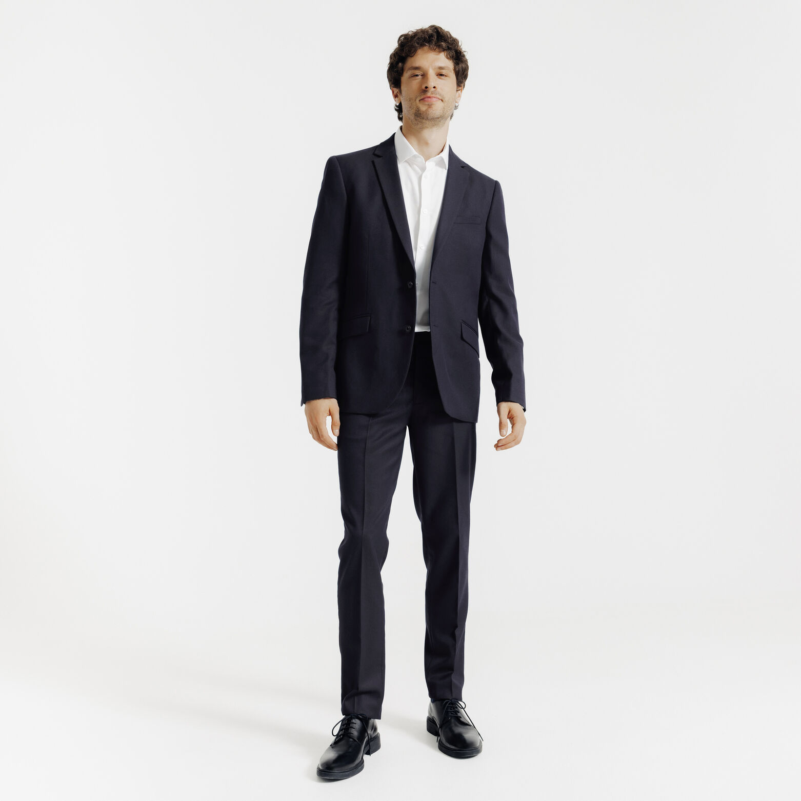 Slim effen kostuumbroek