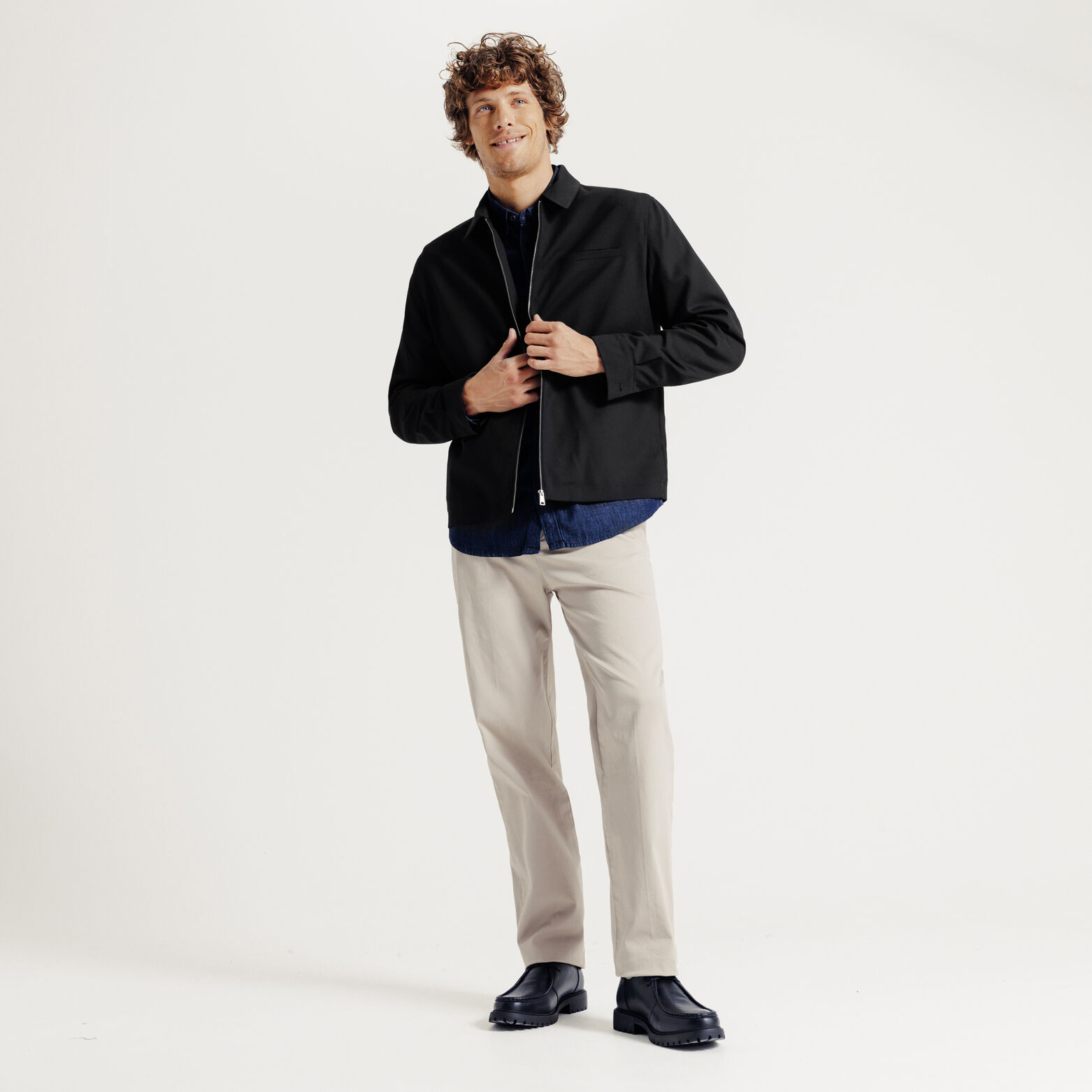 Veste col chemise zipp&eacute;e