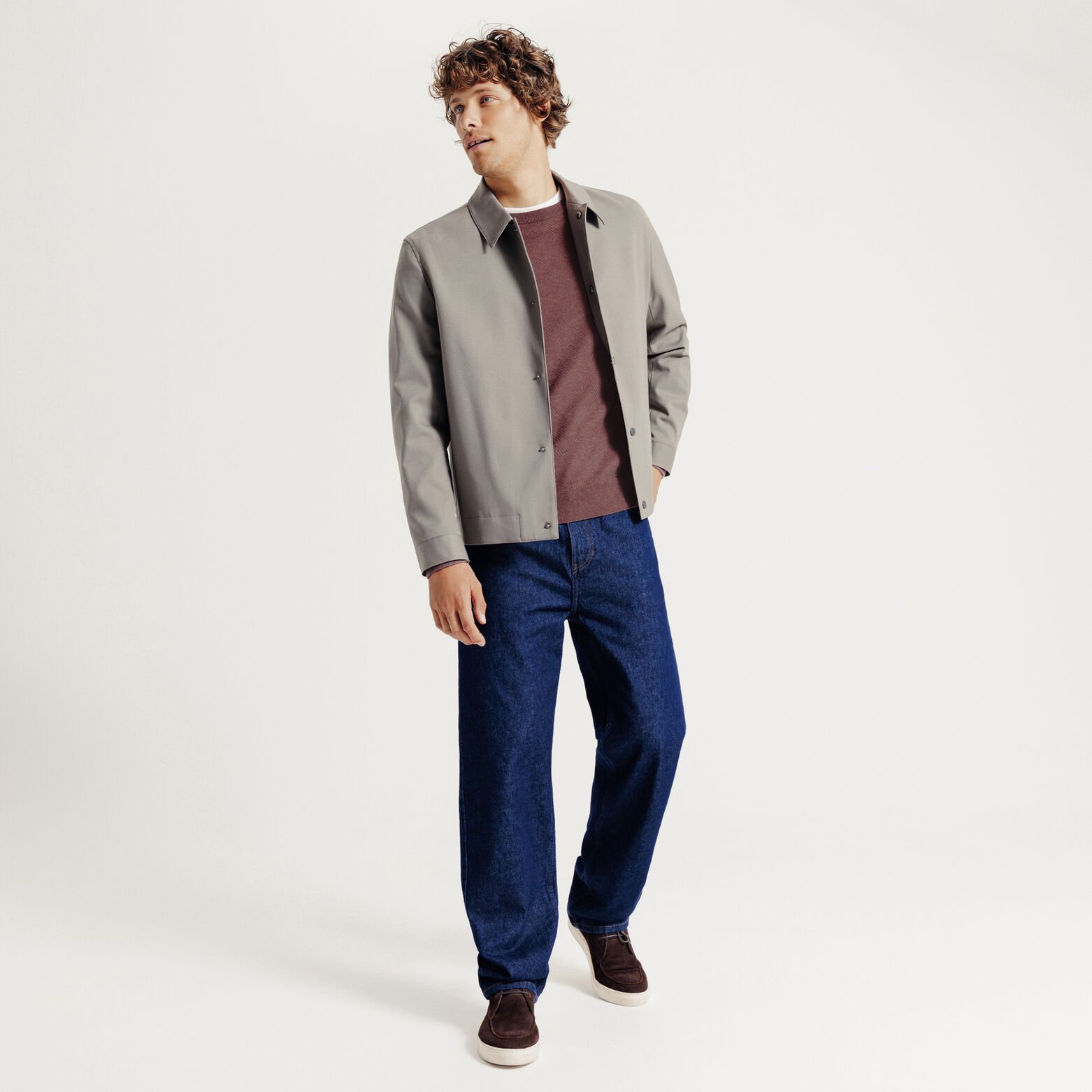 Trui ronde hals in fantasie-stekenpatroon