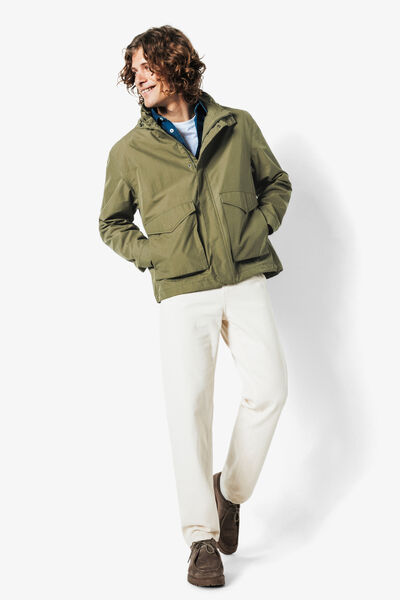 Blouson l&eacute;ger col montant &agrave; capuche