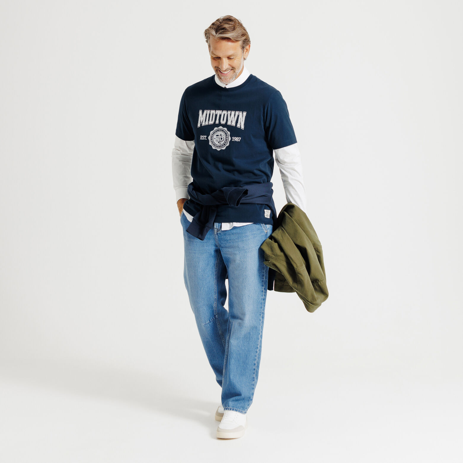 Tee shirt en coton broderie devant