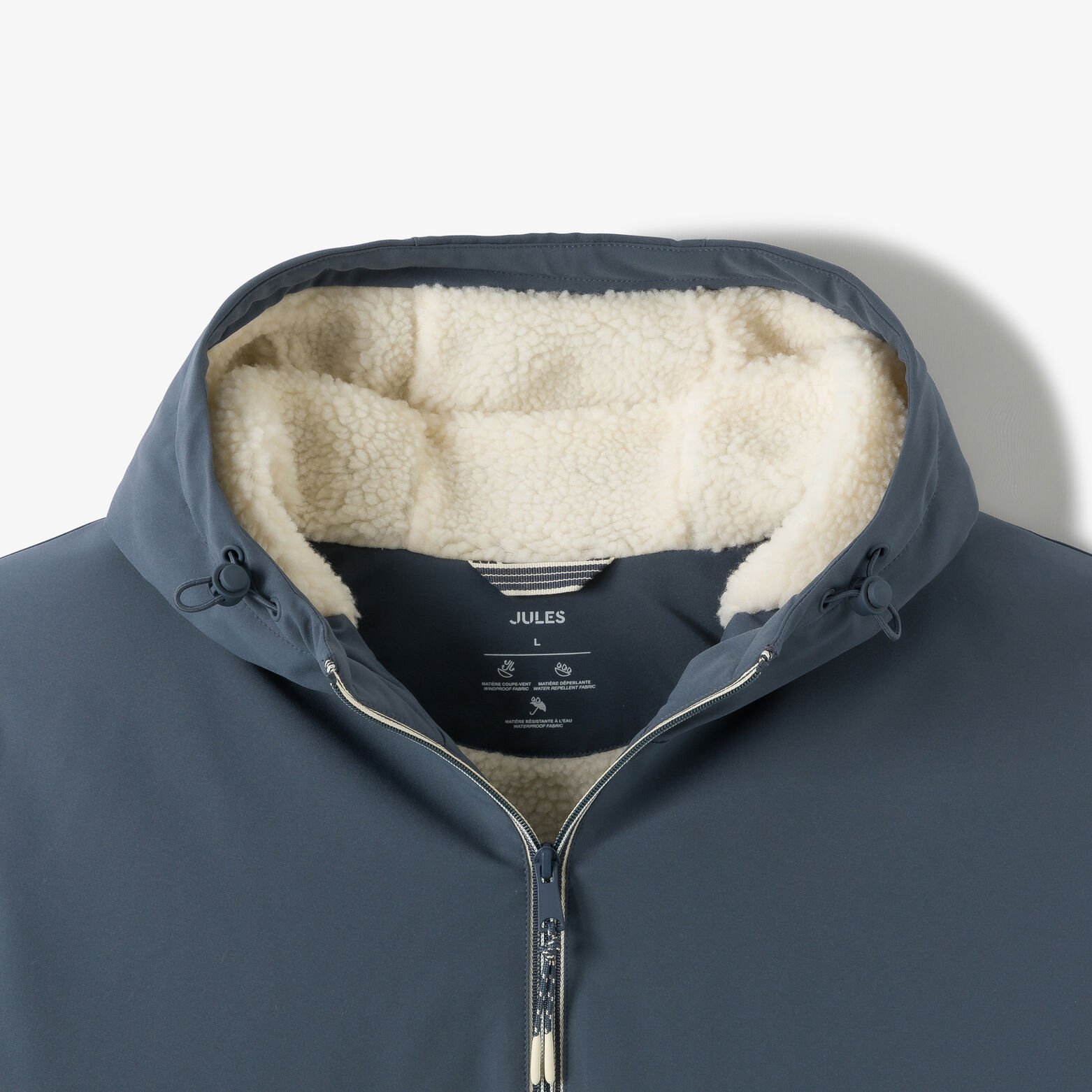 Blouson &agrave; capuche doubl&eacute; en sherpa