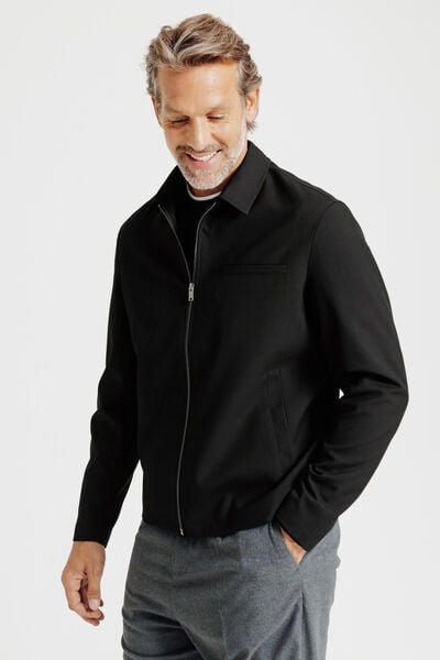 Veste zipp&eacute;e col chemise