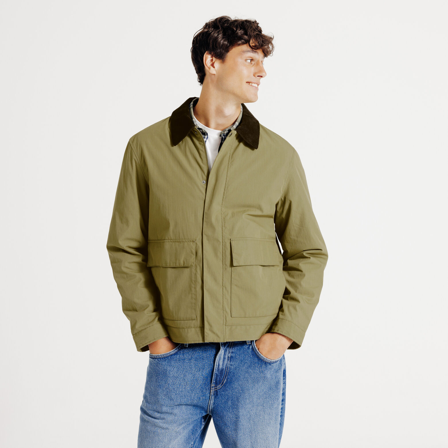 Blouson col chemise velours