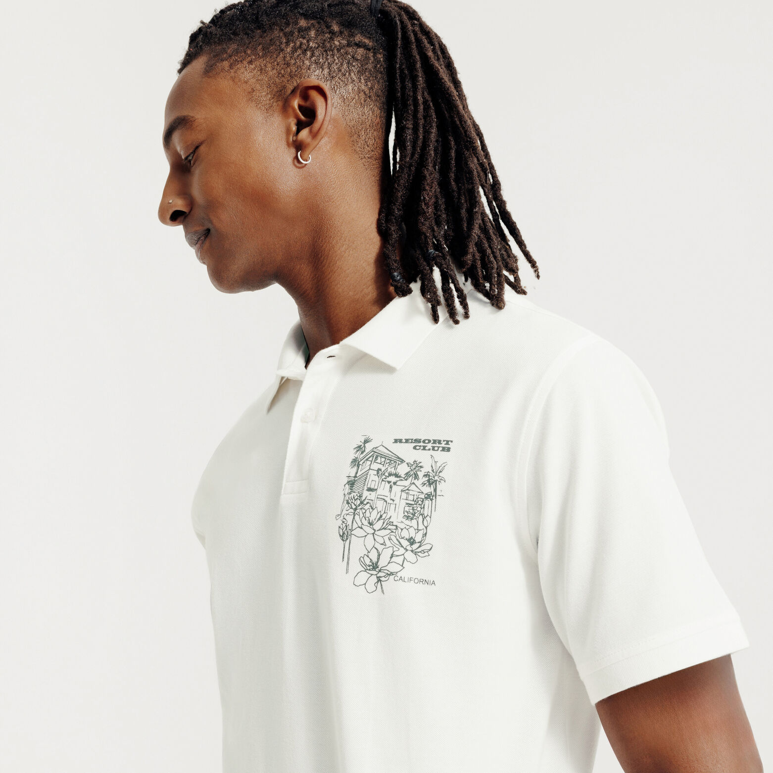 Polo manches courtes imprim&eacute; devant dos