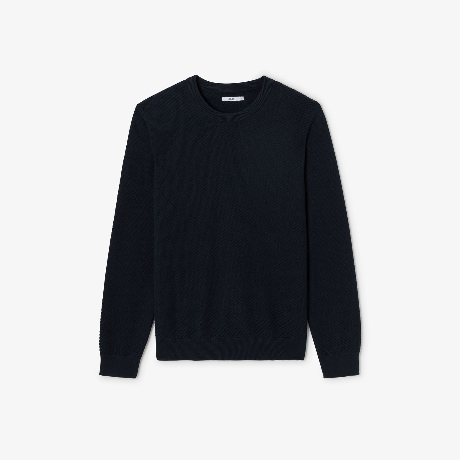 Pull col rond jeux de points fantaisie