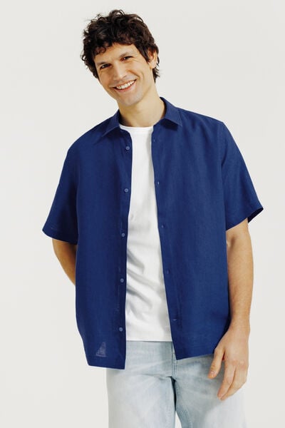 Chemisette en coton lin unie