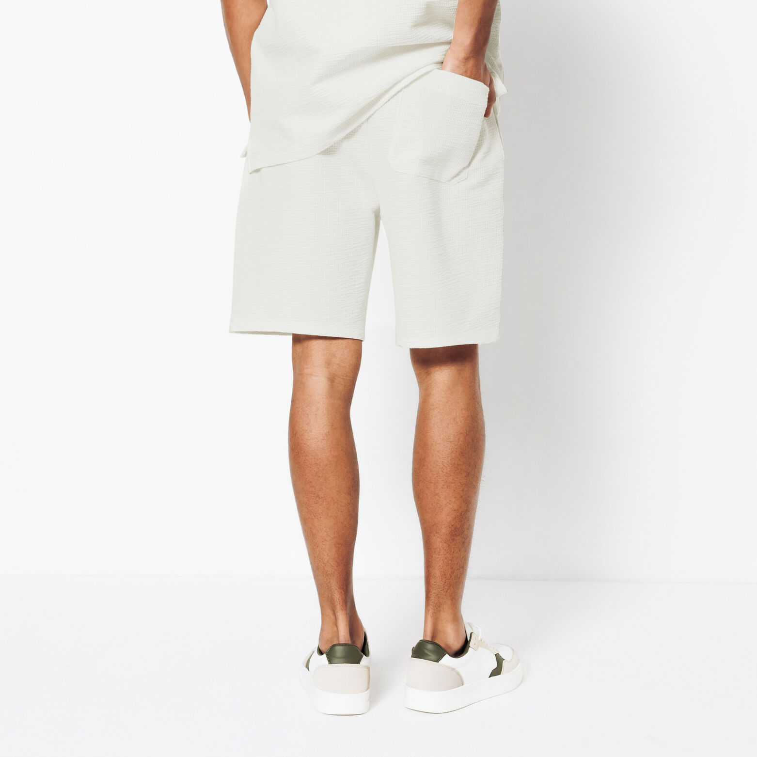 Bermuda en maille seersucker