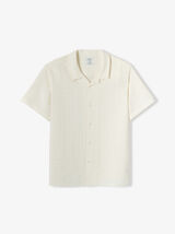 Regular fit hemdje in jacquardkatoen