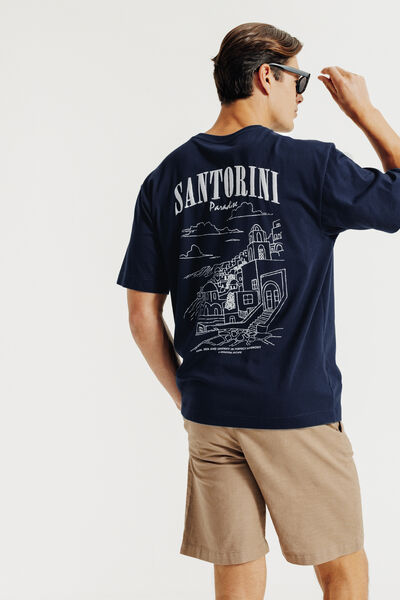 Tee shirt imprim&eacute; devant dos paysage