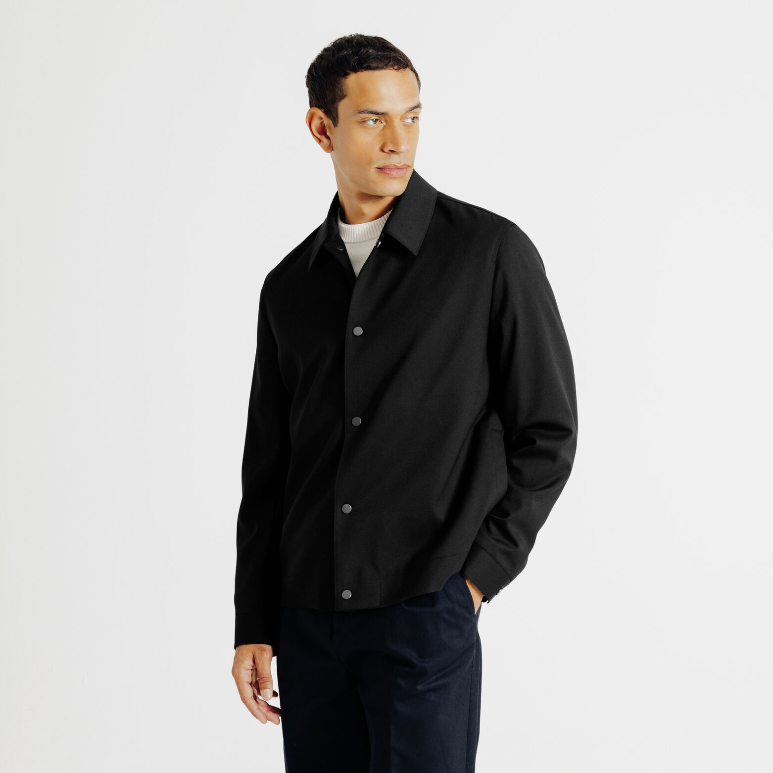 Veste pressionn&eacute;e col chemise