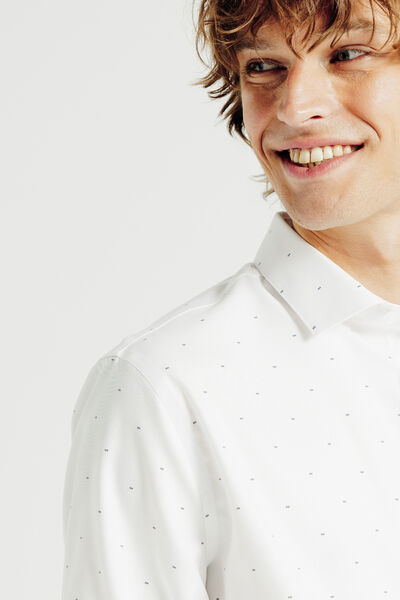 Chemise sans repassage en coton imprim&eacute;e