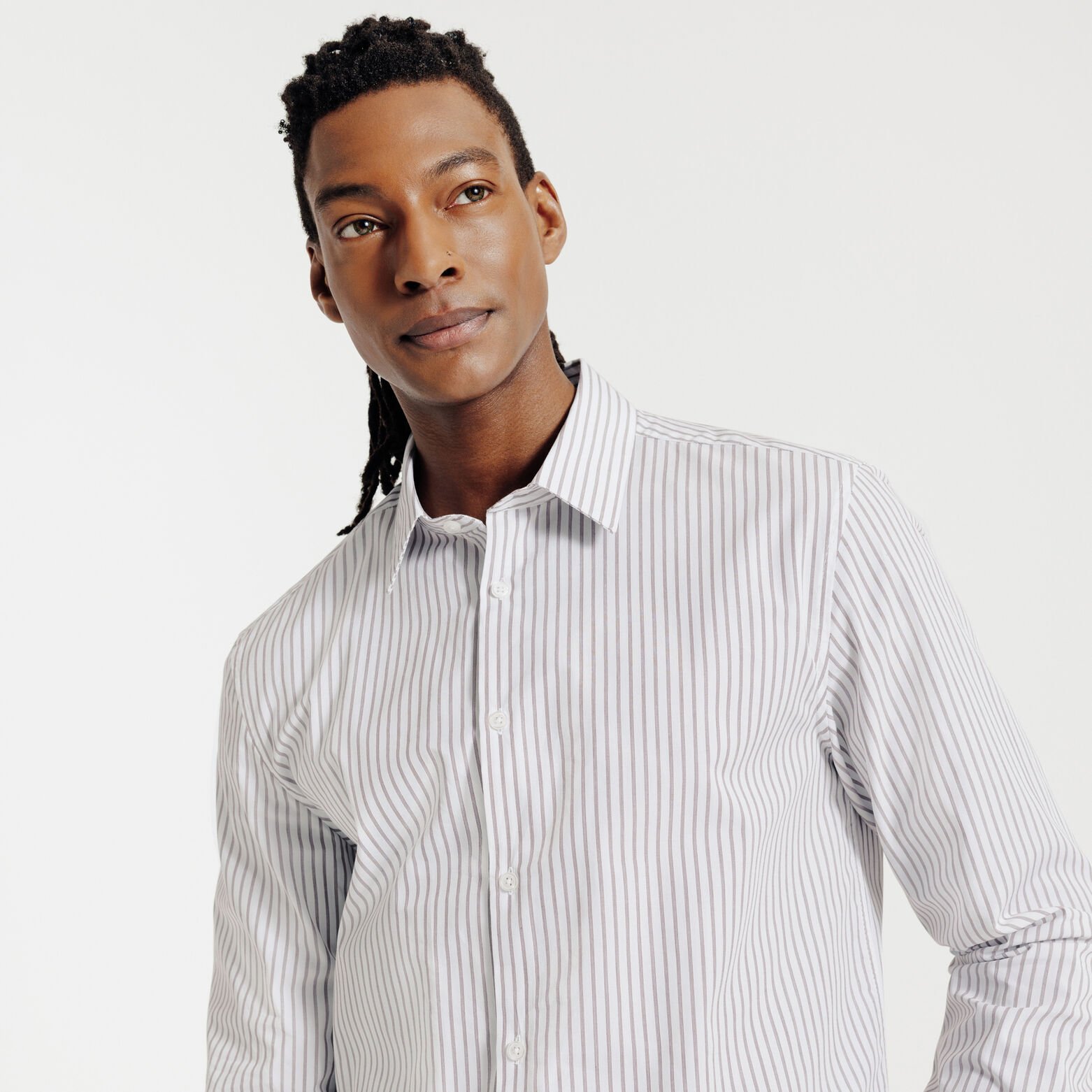 Chemise regular ray&eacute;e en coton