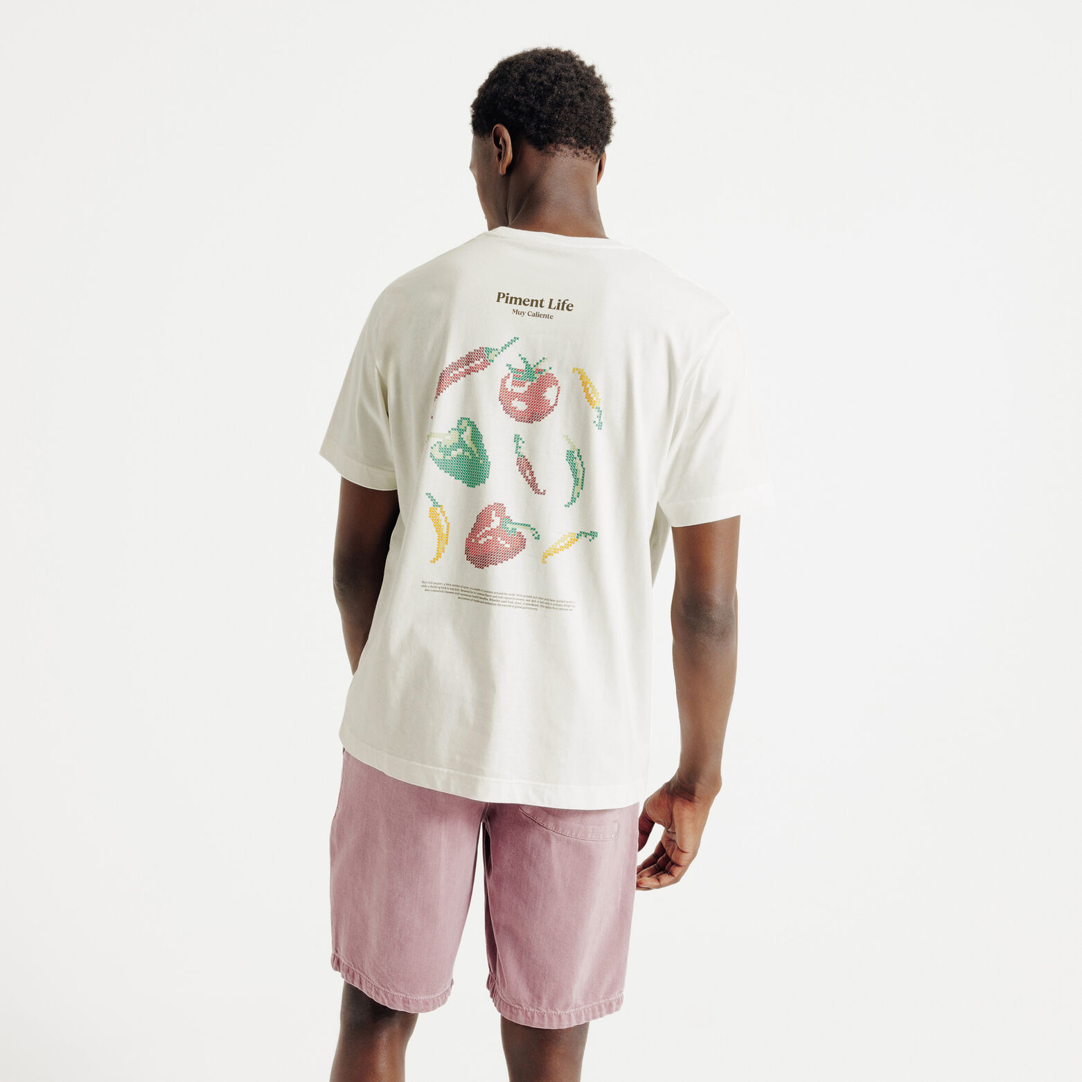 Tee shirt imprim&eacute; devant dos en coton