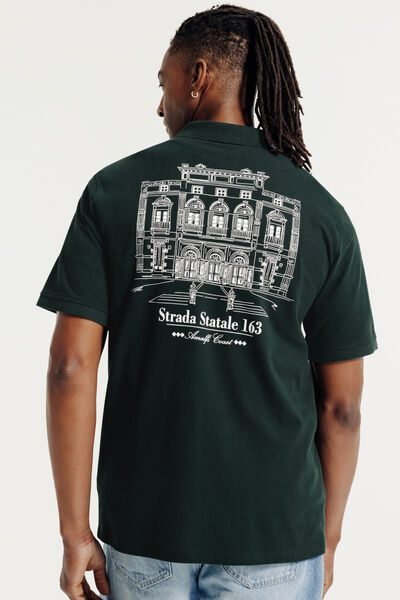 Polo manches courtes imprim&eacute; devant dos