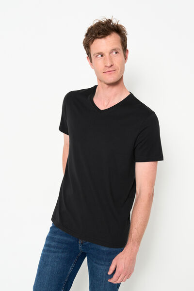 Tee shirt col V en coton