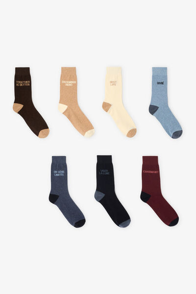 Coffret 7 paires de chaussettes fantaisies