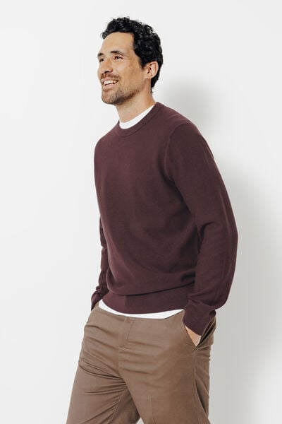 Pull col rond jeux de points fantaisie