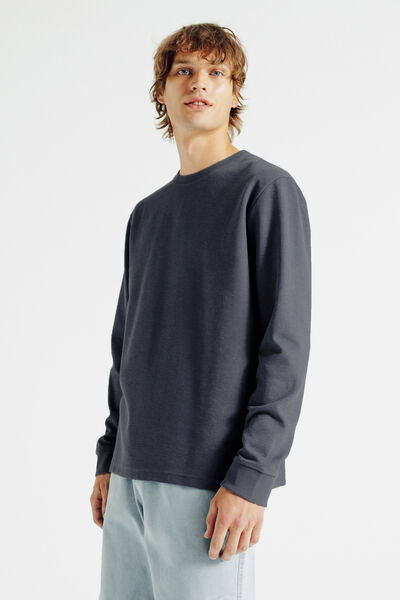 Tee shirt manches longues mati&egrave;re reli&eacute;f&eacute;e