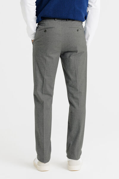 Pantalon chino straight effet flanelle