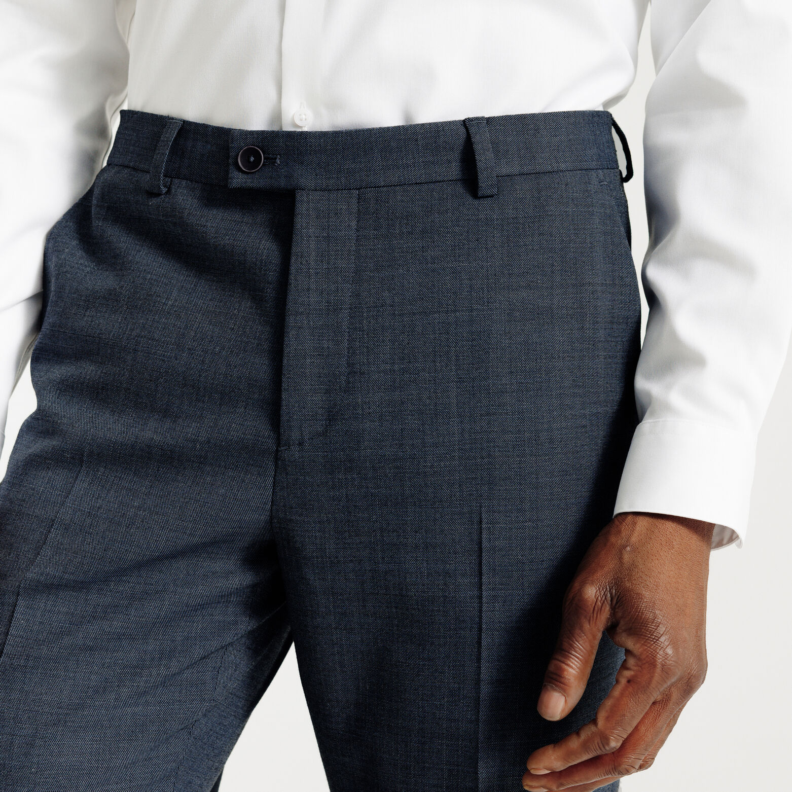 Tweekleurige comfort fit kostuumbroek