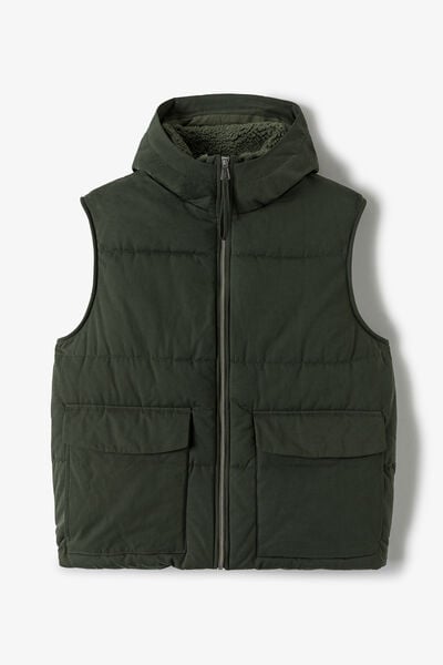 Doudoune sans manche &agrave; capuche