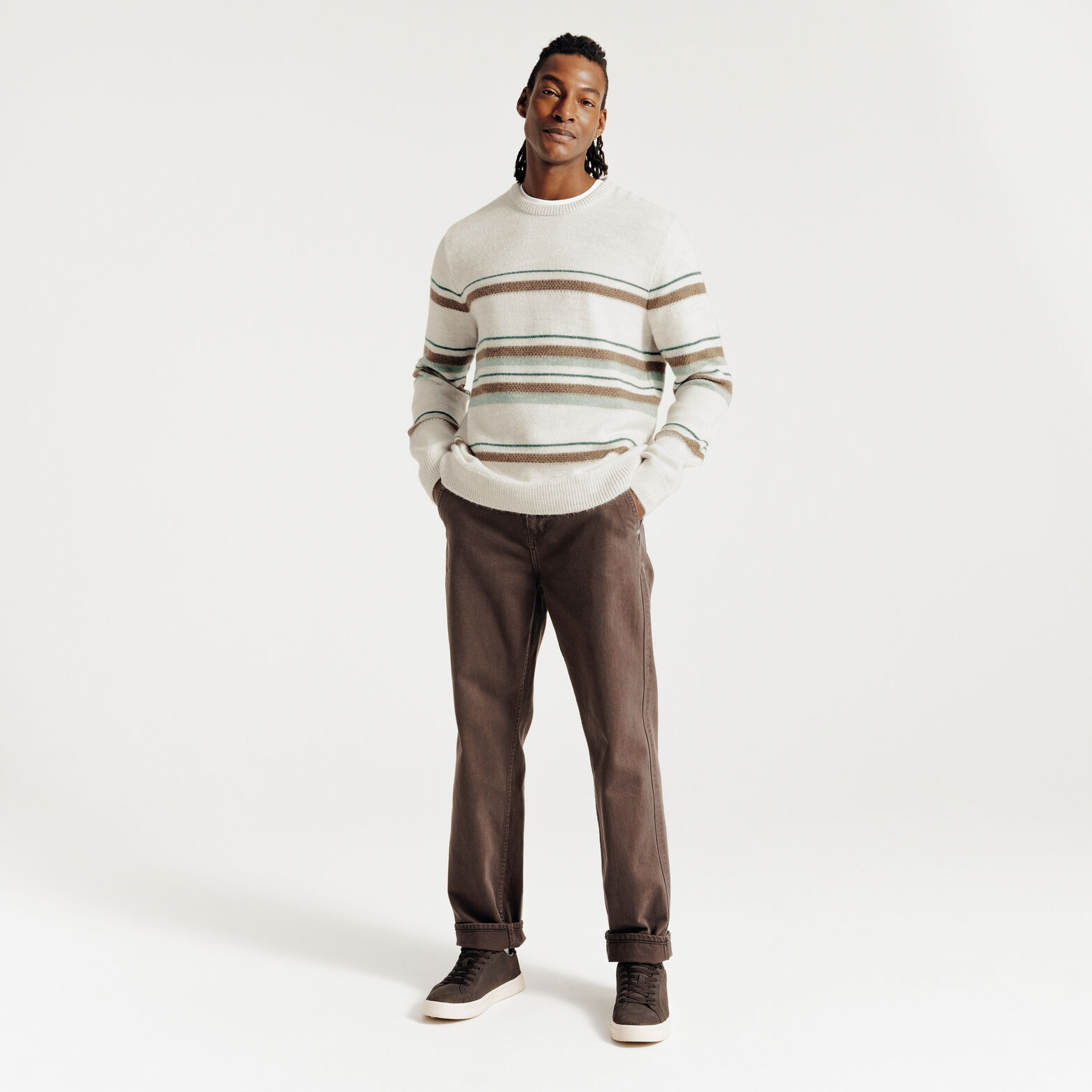 Pull col rond jeux de ray&eacute;