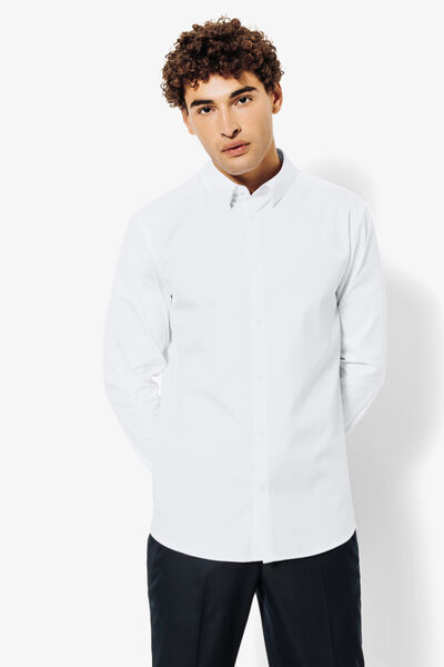 Chemise slim unie coton repassage facile