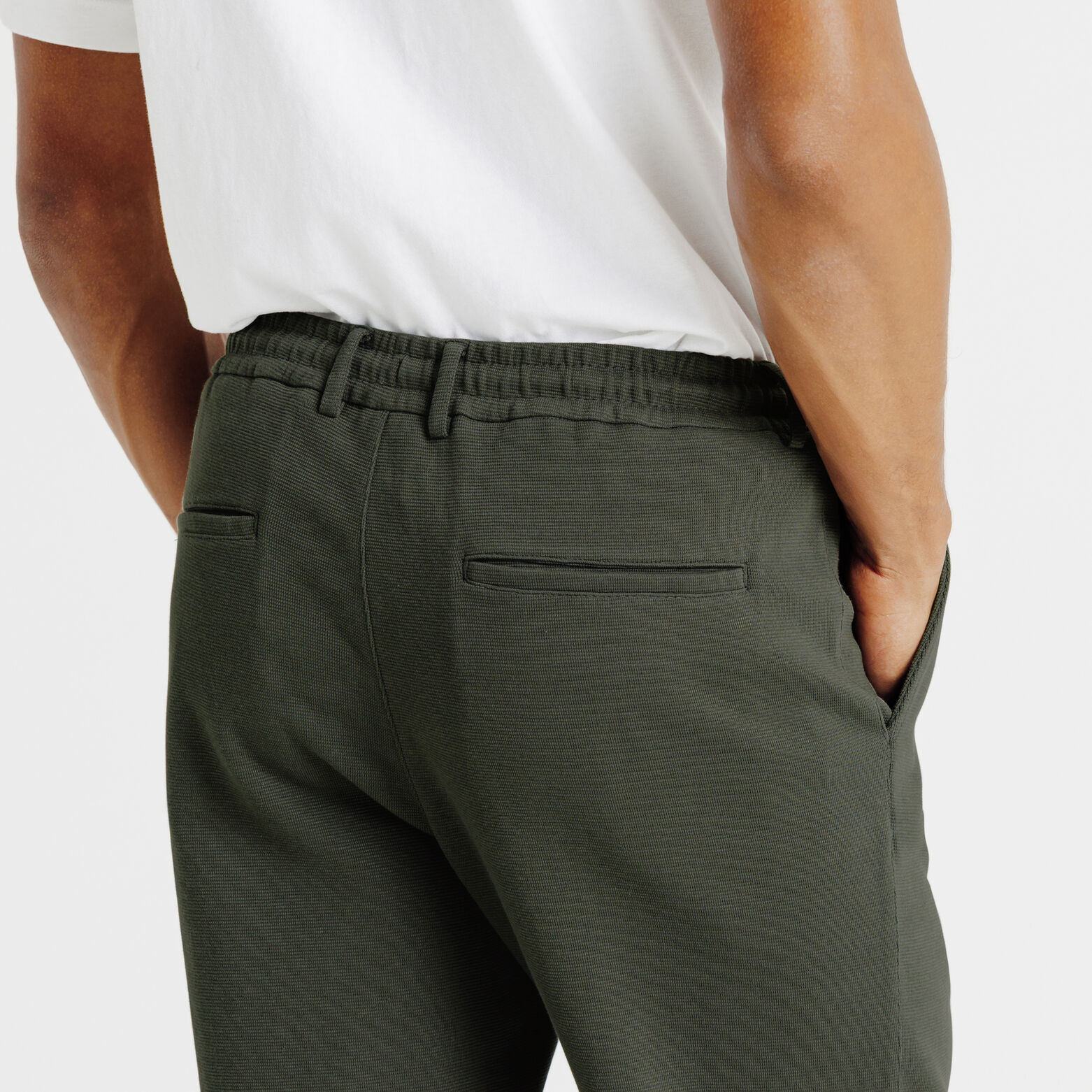 Tapered fit chinobroek in tricot