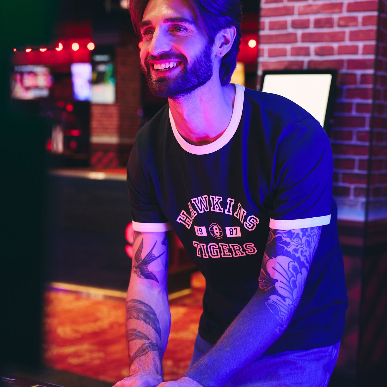 Bedrukte T-shirt met Stranger Things licentie