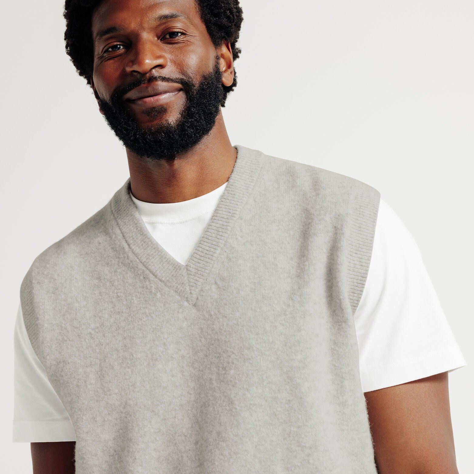 Trui met V-hals zonder mouwen