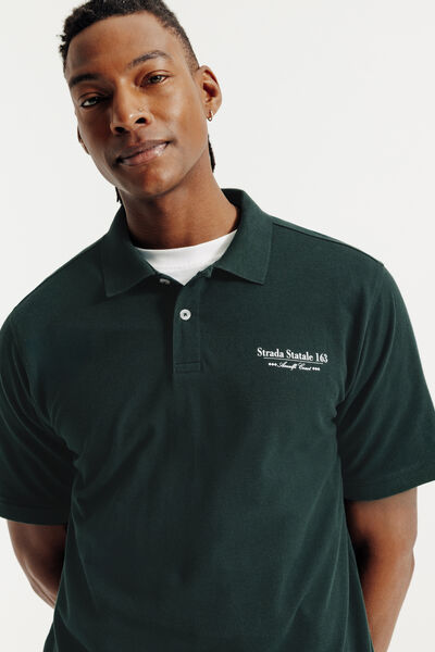 Polo manches courtes imprim&eacute; devant dos