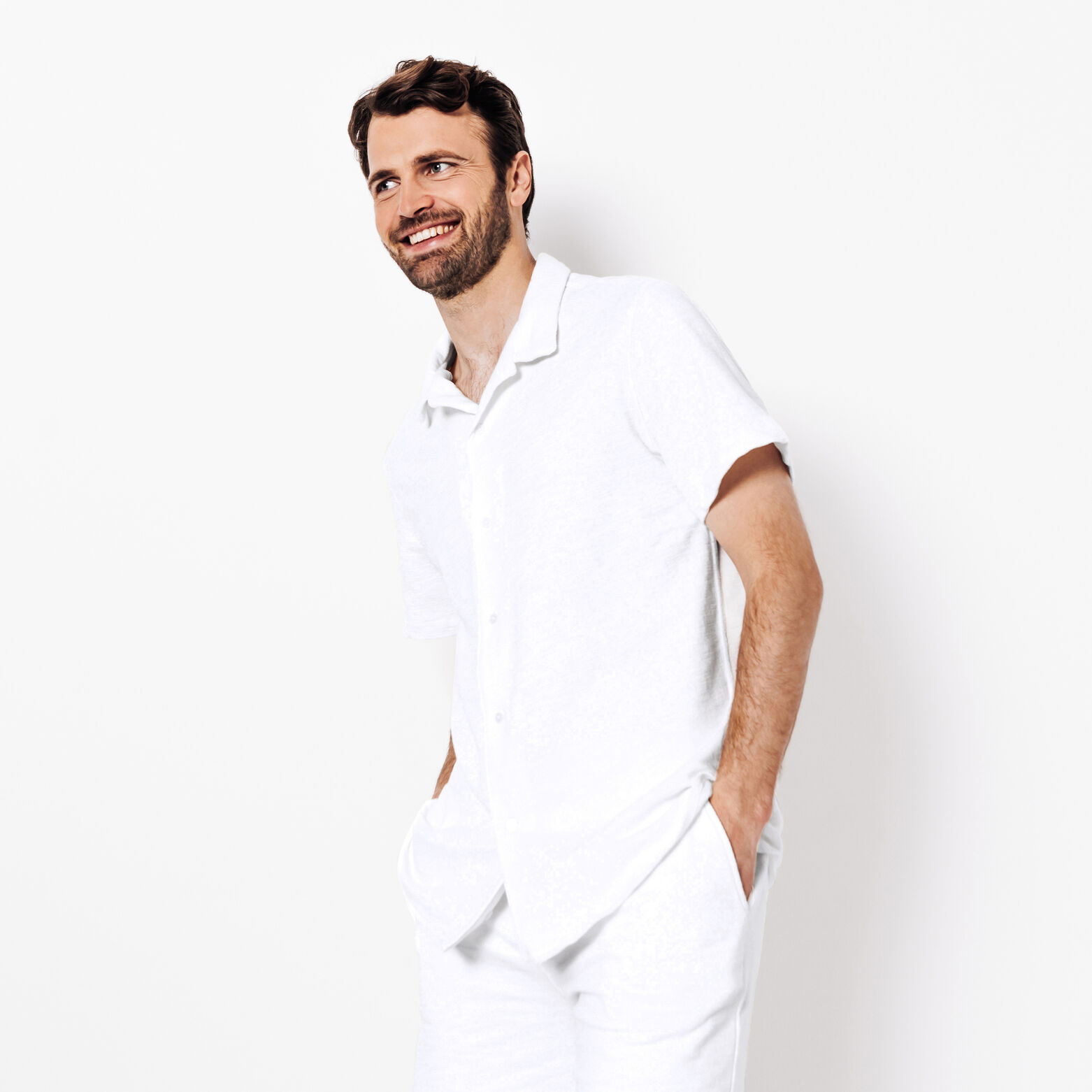 Hemdje in badstof met haaienkraag